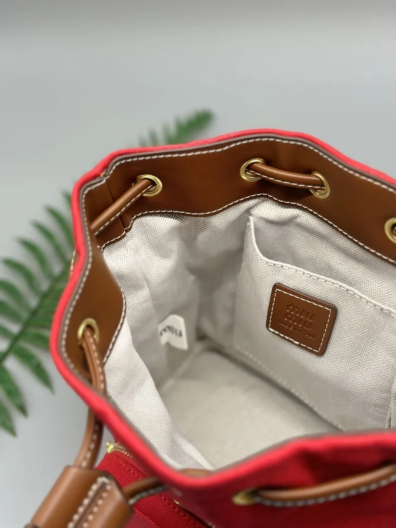 Miu Miu Red Canvas Backpack 42 - Image 8