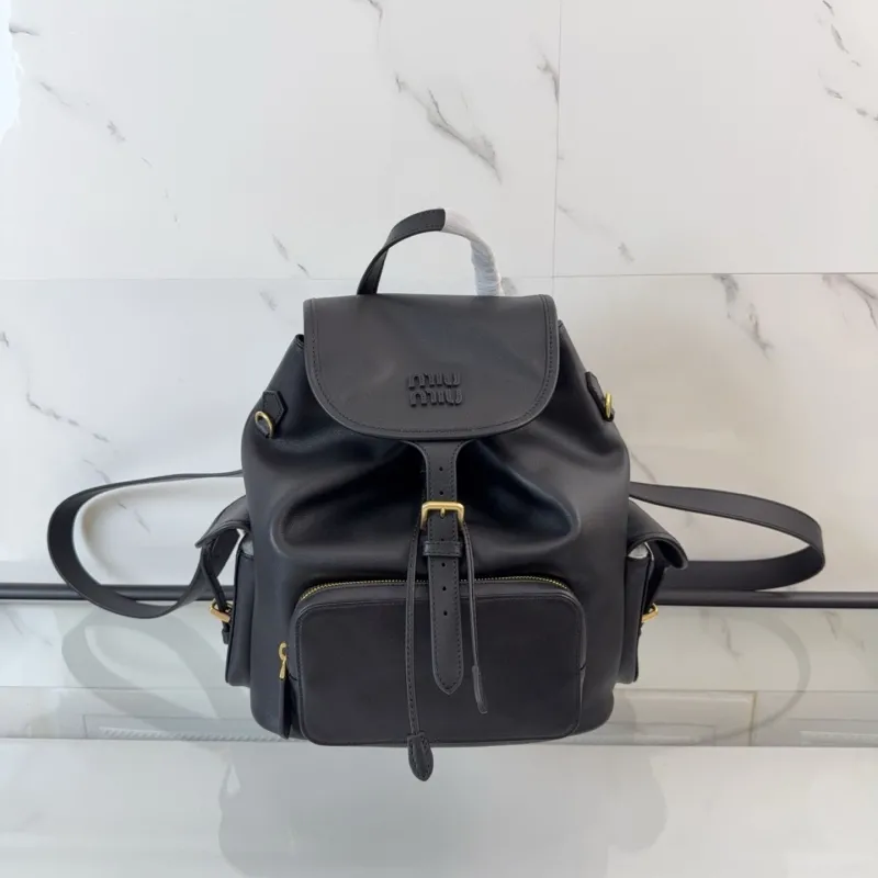 MIU MIU Black Leather Backpack