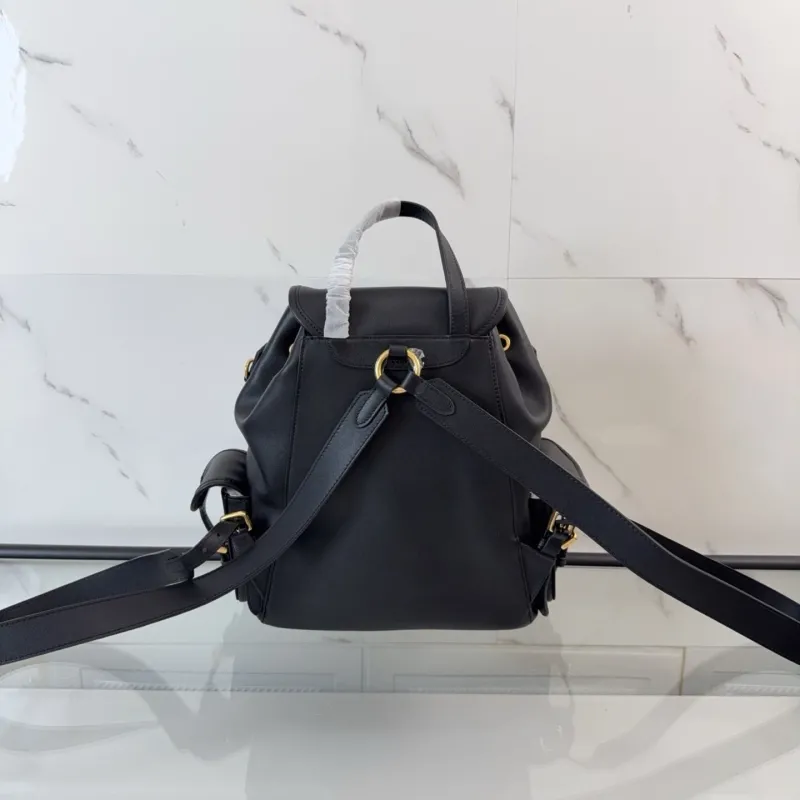 Alternative view of MIU MIU Black Leather Backpack