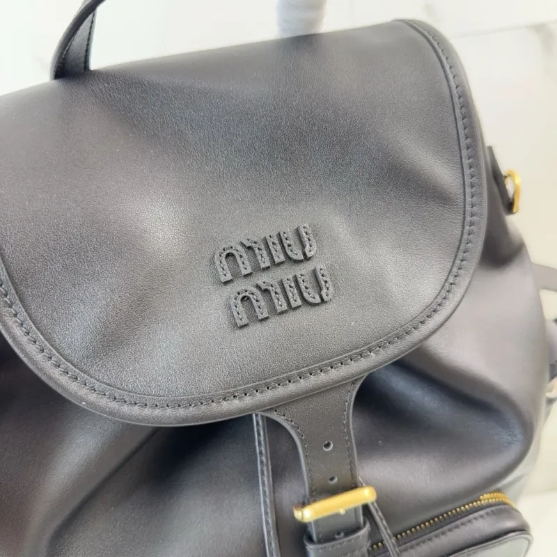 MIU MIU Black Leather Backpack - Image 4