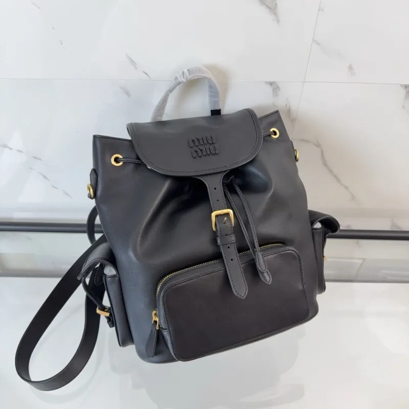 MIU MIU Black Leather Backpack - Image 5
