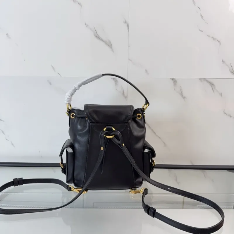 Alternative view of MIU MIU Black Mini Leather Backpack