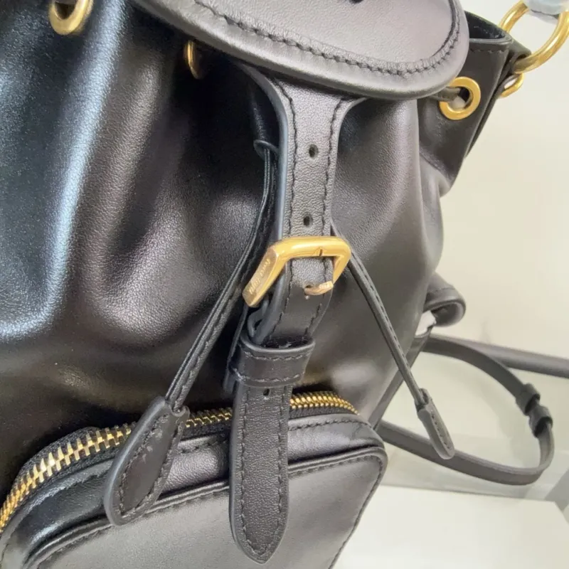 MIU MIU Black Mini Leather Backpack - Image 6