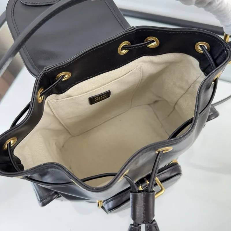 MIU MIU Black Mini Leather Backpack - Image 7