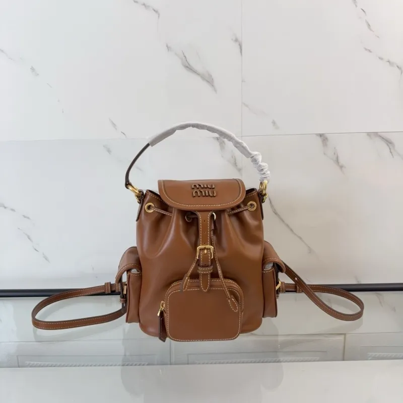 MIU MIU Brown Leather Backpack