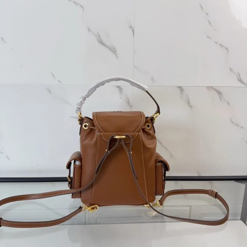 Alternative view of MIU MIU Brown Leather Backpack