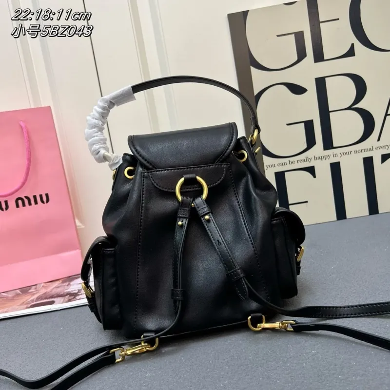Alternative view of Miu Miu Small Black Backpack 5BZ043