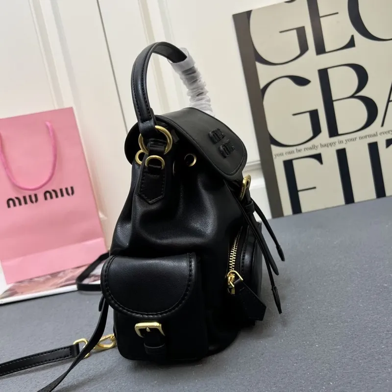 Miu Miu Small Black Backpack 5BZ043 - Image 3