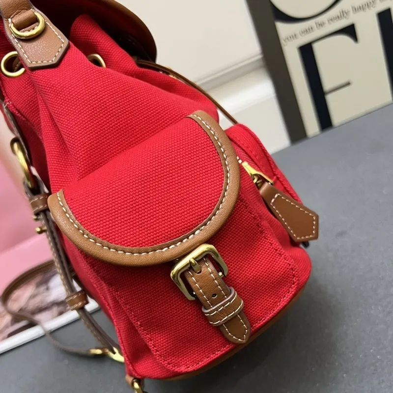 Miu Miu Small Red Canvas Backpack 5BZ043 - Image 4