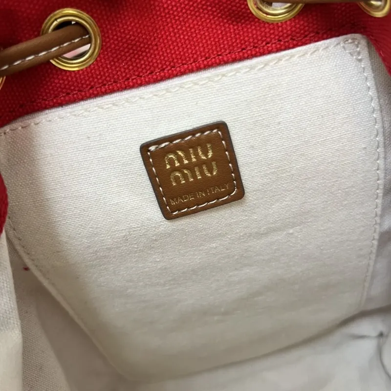 Miu Miu Small Red Canvas Backpack 5BZ043 - Image 9