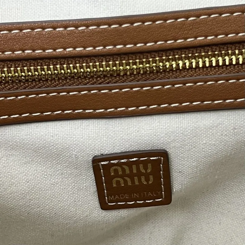 MIU MIU Large Brown Leather Backpack 5BZ042 - Image 9