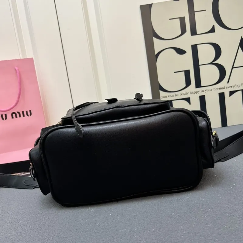 MIU MIU Large Black Leather Backpack 5BZ042 - Image 7