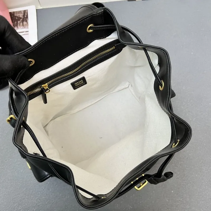 MIU MIU Large Black Leather Backpack 5BZ042 - Image 8