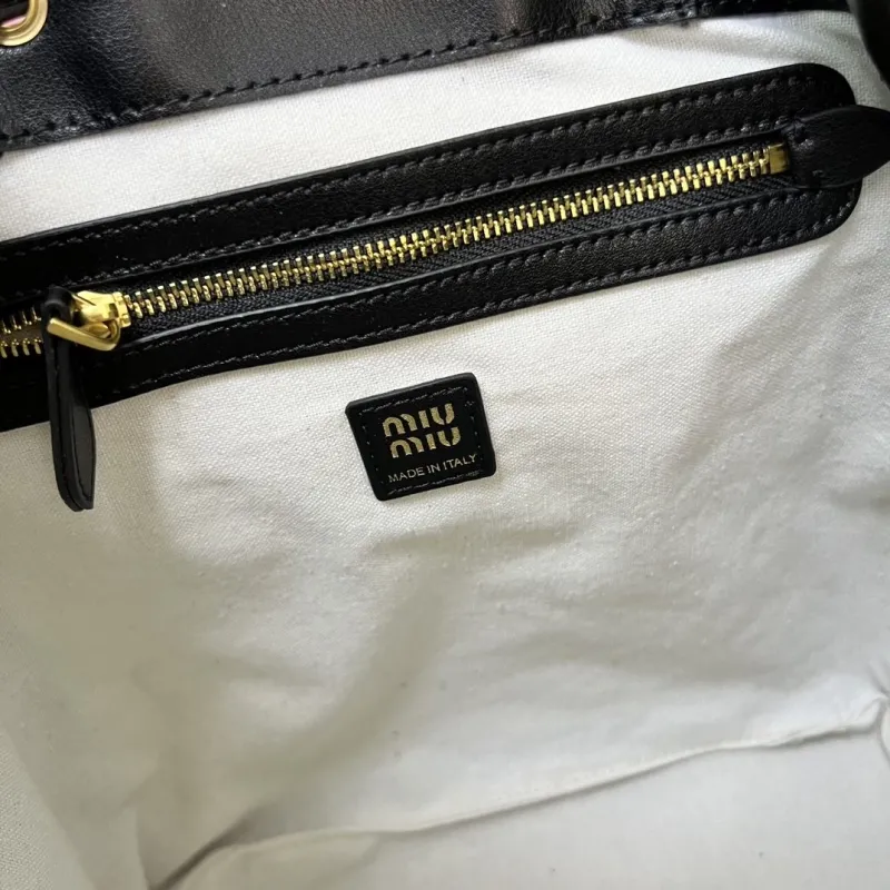 MIU MIU Large Black Leather Backpack 5BZ042 - Image 9