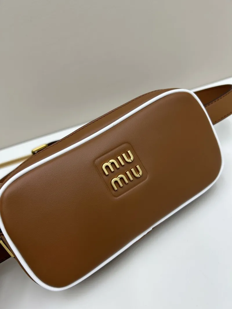 Miu Miu Brown Leather Waist Chest Pack - Image 4