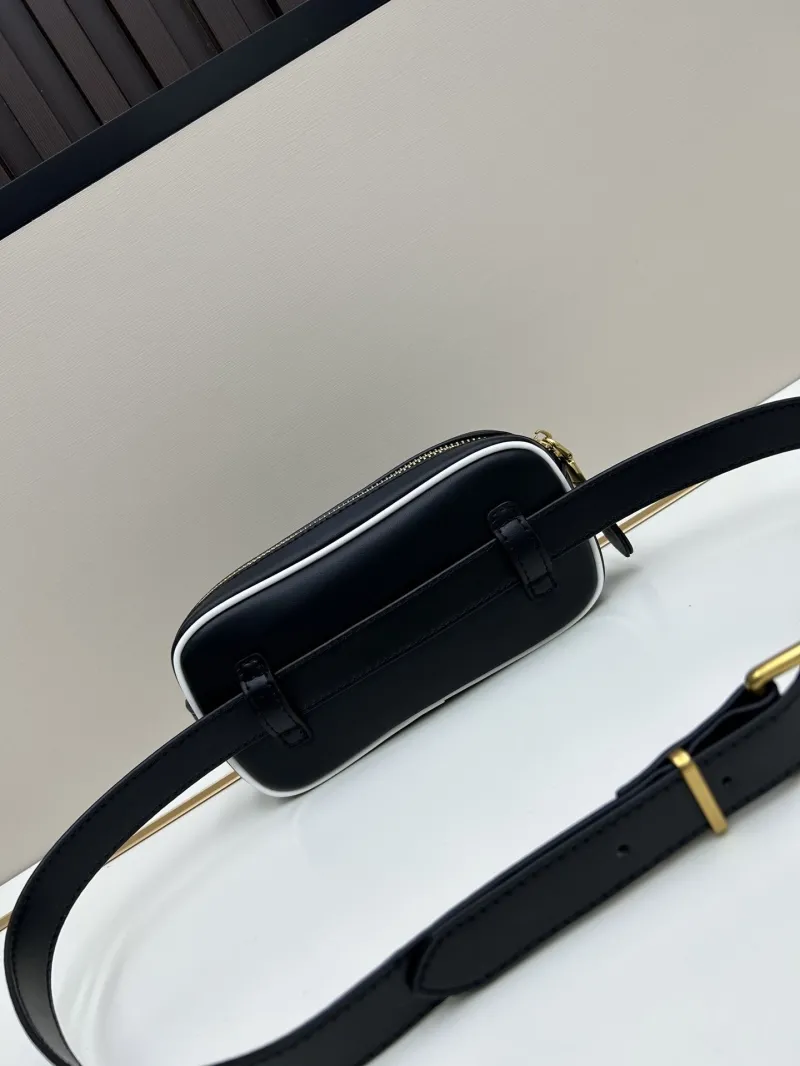 Miu Miu Black Waist Bag with White Trim - Image 3
