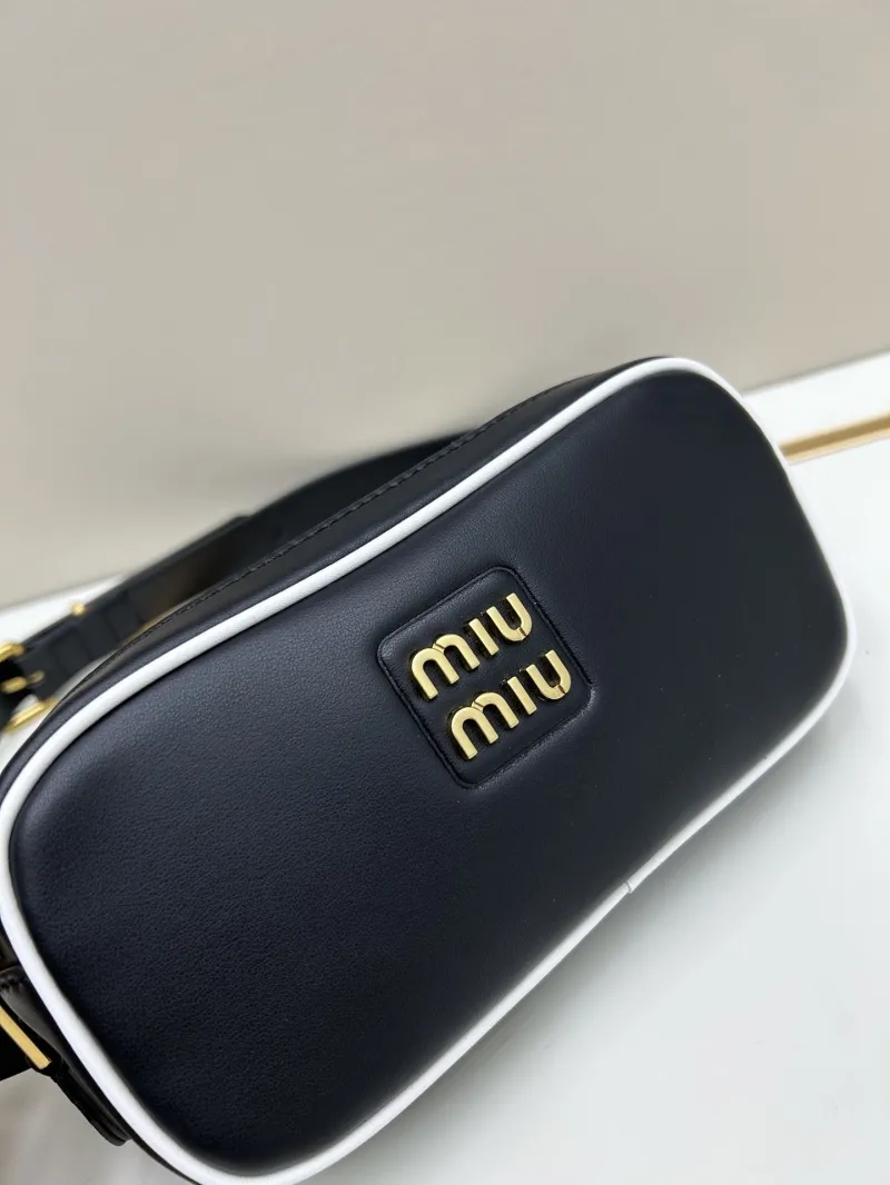 Miu Miu Black Waist Bag with White Trim - Image 4
