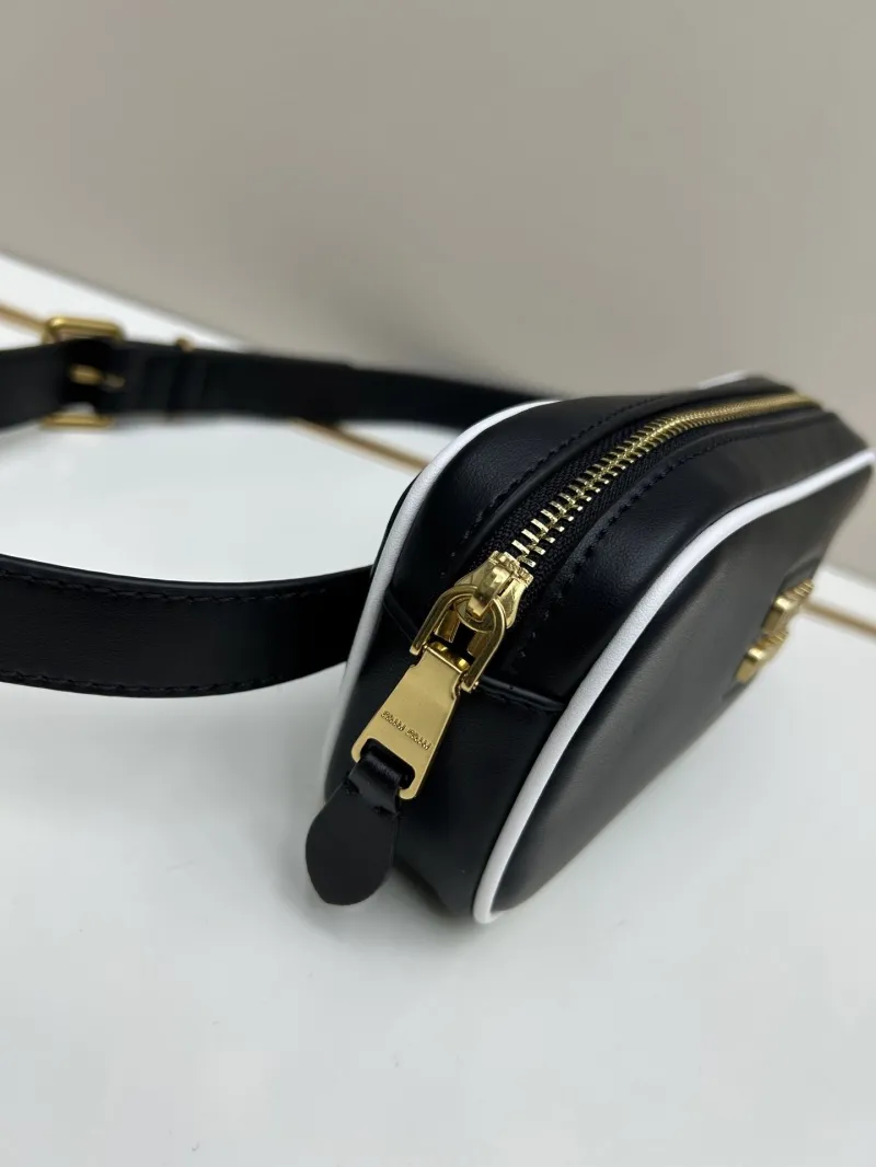 Miu Miu Black Waist Bag with White Trim - Image 6