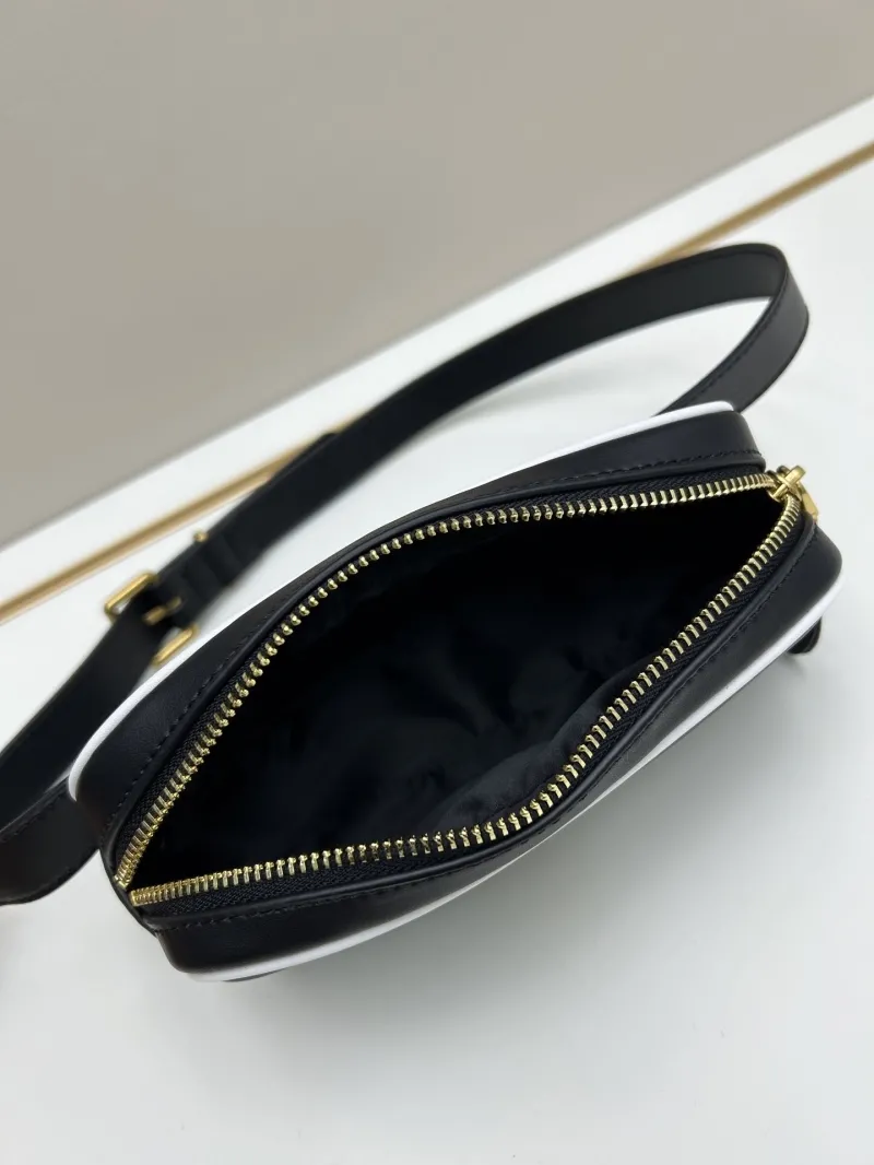 Miu Miu Black Waist Bag with White Trim - Image 7