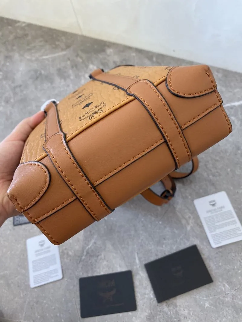 MCM Cognac Visetos Mini Top Handle Bag - Image 3
