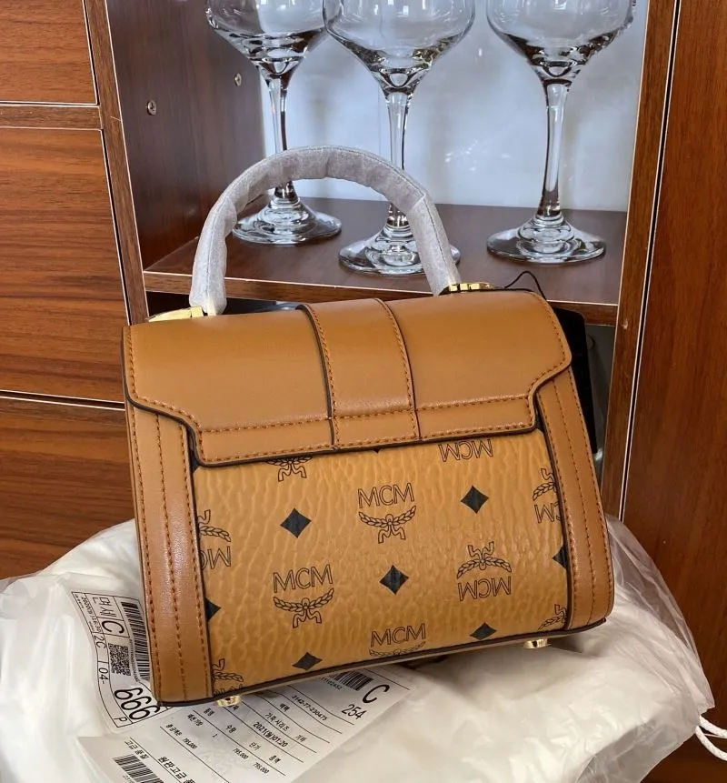 MCM Cognac Top Handle Bag 26 - Image 3