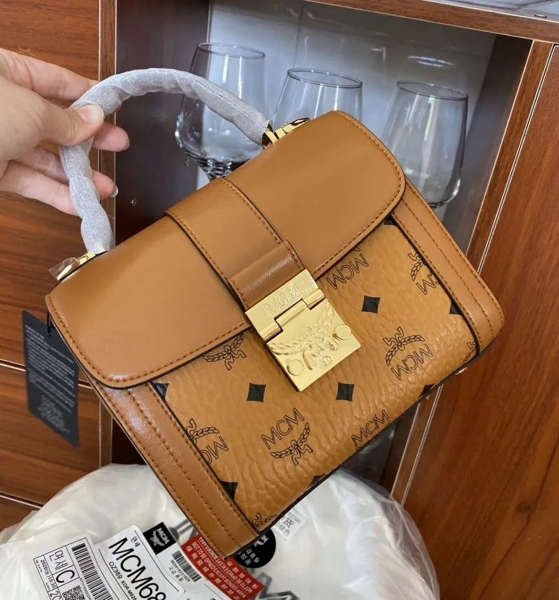 MCM Cognac Top Handle Bag 26 - Image 4