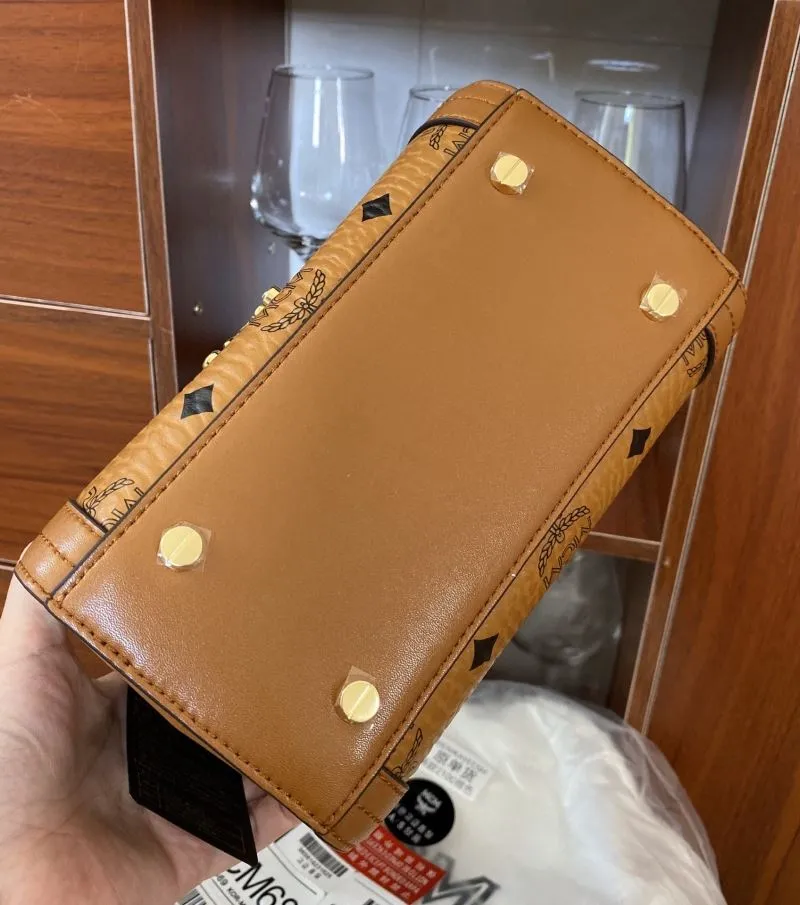 MCM Cognac Top Handle Bag 26 - Image 6