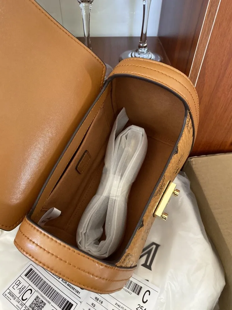 MCM Cognac Top Handle Bag 26 - Image 9