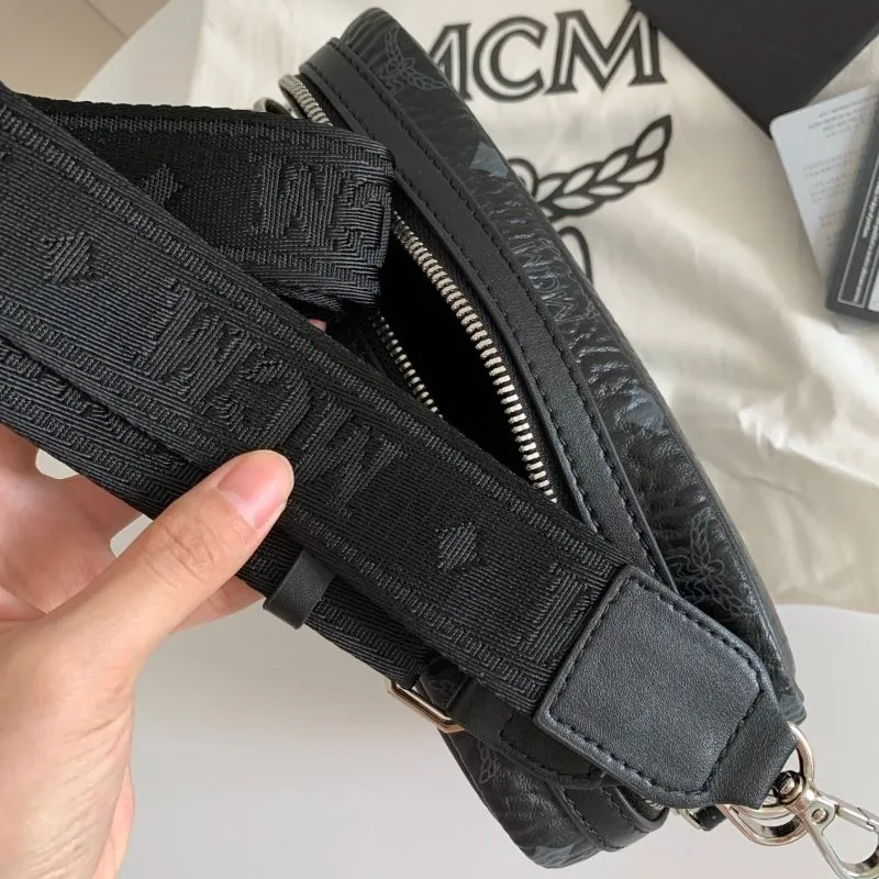 MCM Black Visetos Crossbody Bag - Image 6