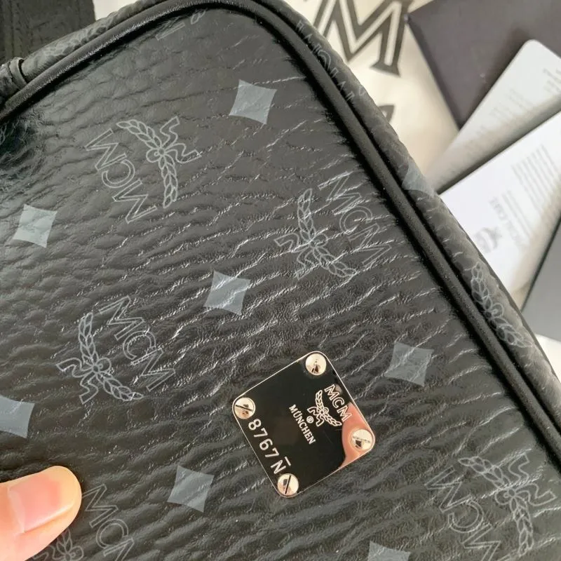 MCM Black Visetos Crossbody Bag - Image 7