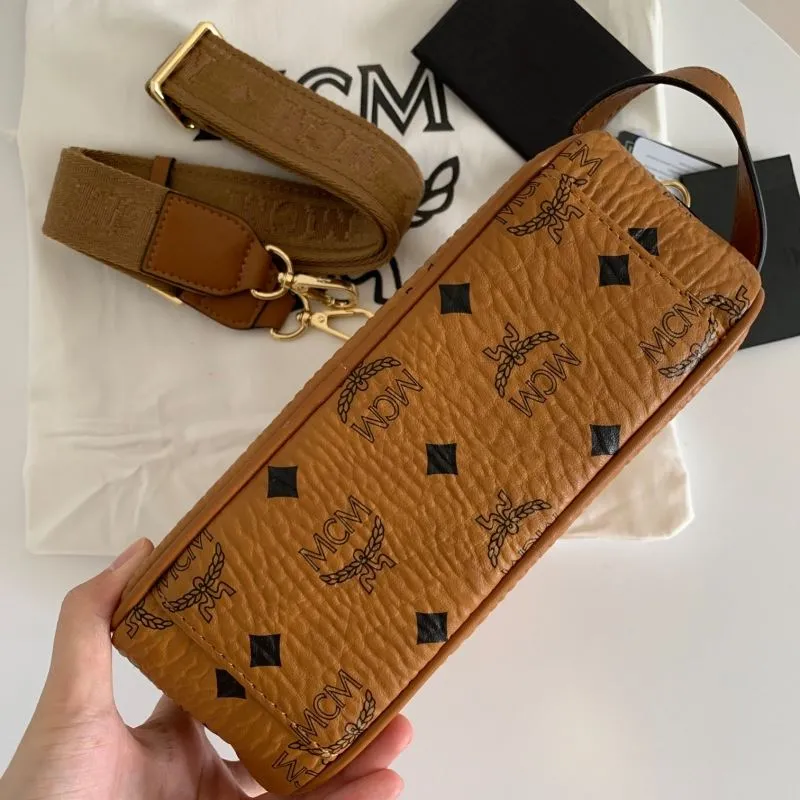 MCM Cognac Monogram Crossbody Bag - Image 3