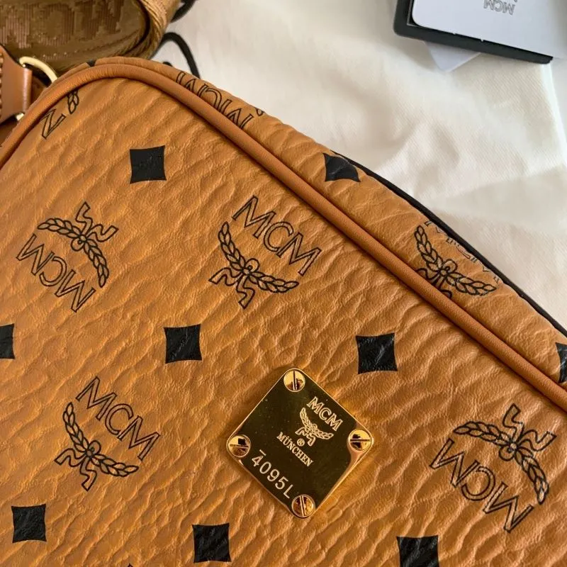 MCM Cognac Monogram Crossbody Bag - Image 5