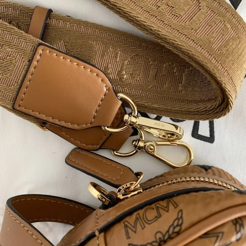 MCM Cognac Monogram Crossbody Bag - Image 7