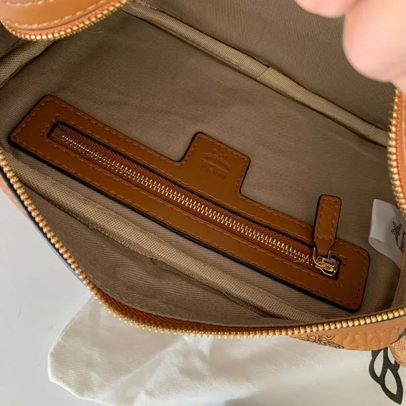 MCM Cognac Monogram Crossbody Bag - Image 8