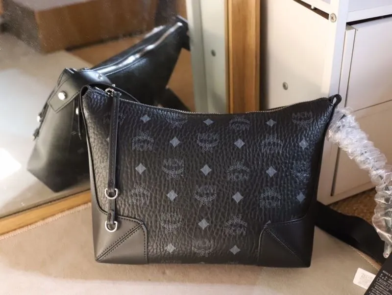 MCM Black Leather Satchel Bag - Image 3