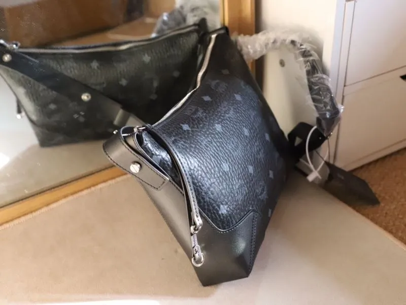 MCM Black Leather Satchel Bag - Image 4
