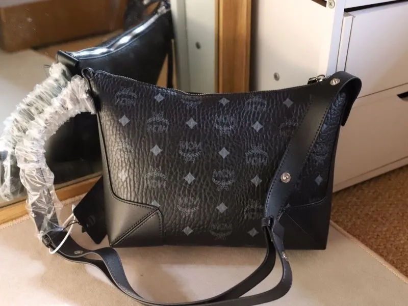 MCM Black Leather Satchel Bag - Image 5