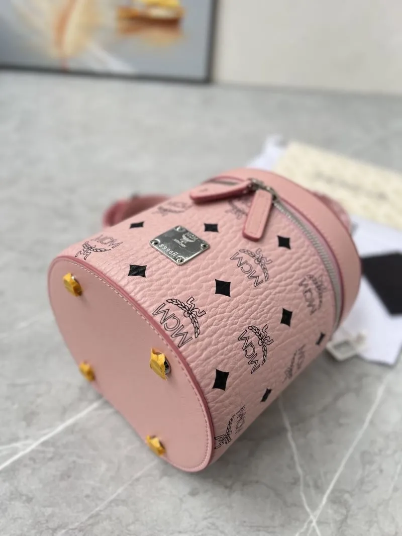 MCM Pink Cylindrical Crossbody Satchel Bag - Image 4