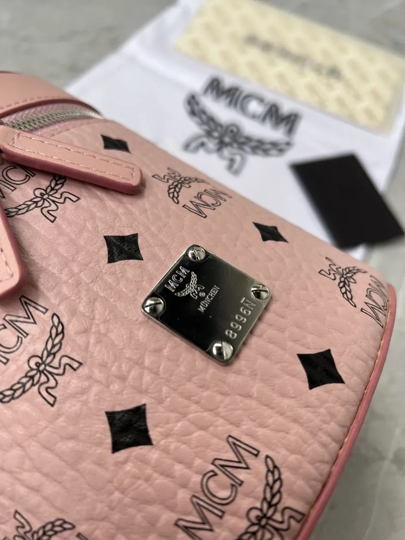 MCM Pink Cylindrical Crossbody Satchel Bag - Image 5