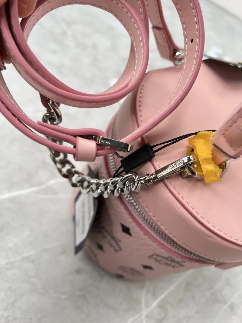 MCM Pink Cylindrical Crossbody Satchel Bag - Image 6