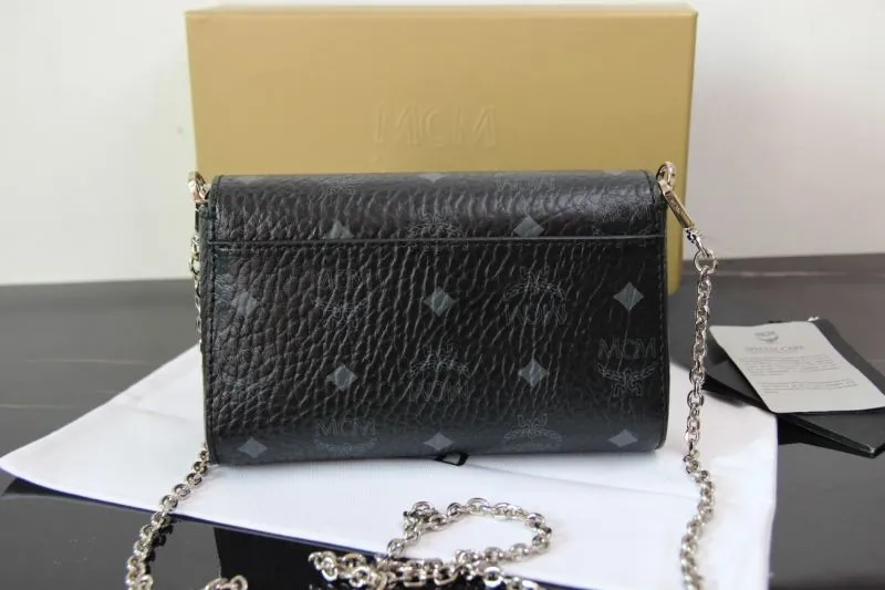 MCM Black Chain Crossbody Satchel Bag - Image 3