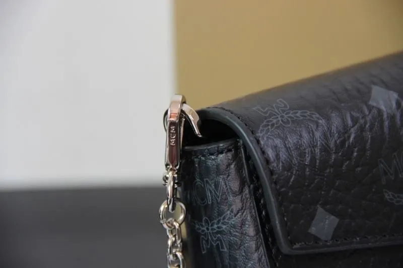 MCM Black Chain Crossbody Satchel Bag - Image 7