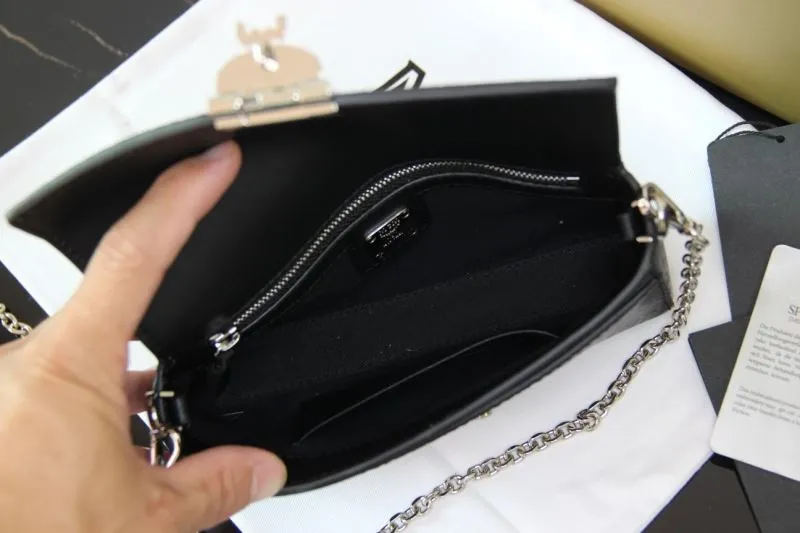 MCM Black Chain Crossbody Satchel Bag - Image 9