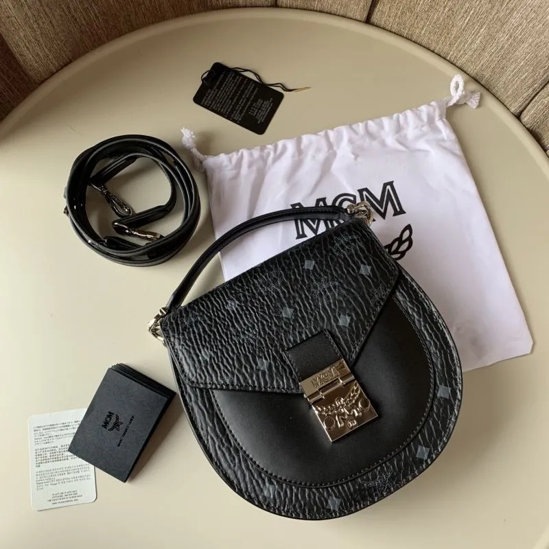 MCM Black Saddle Crossbody Bag