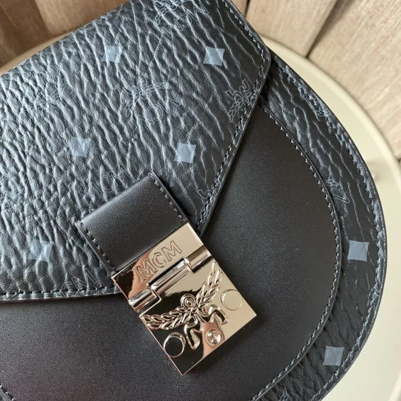 MCM Black Saddle Crossbody Bag - Image 3