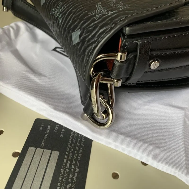 MCM Black Saddle Crossbody Bag - Image 6