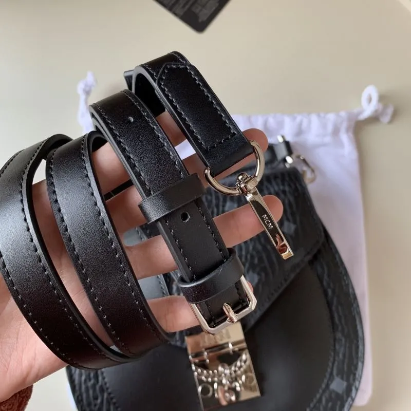 MCM Black Saddle Crossbody Bag - Image 7
