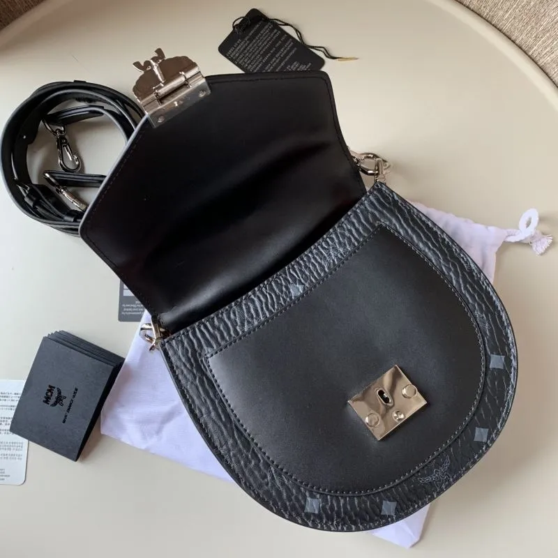 MCM Black Saddle Crossbody Bag - Image 8