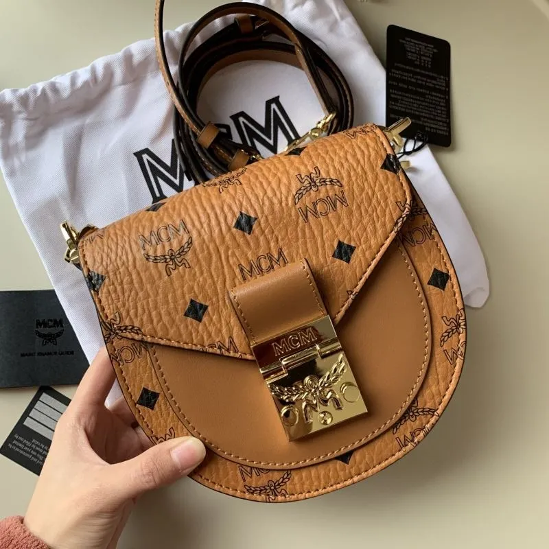 MCM Cognac Mini Saddle Crossbody Bag - Image 3