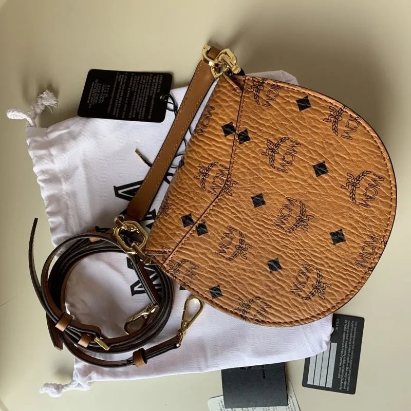 MCM Cognac Mini Saddle Crossbody Bag - Image 4